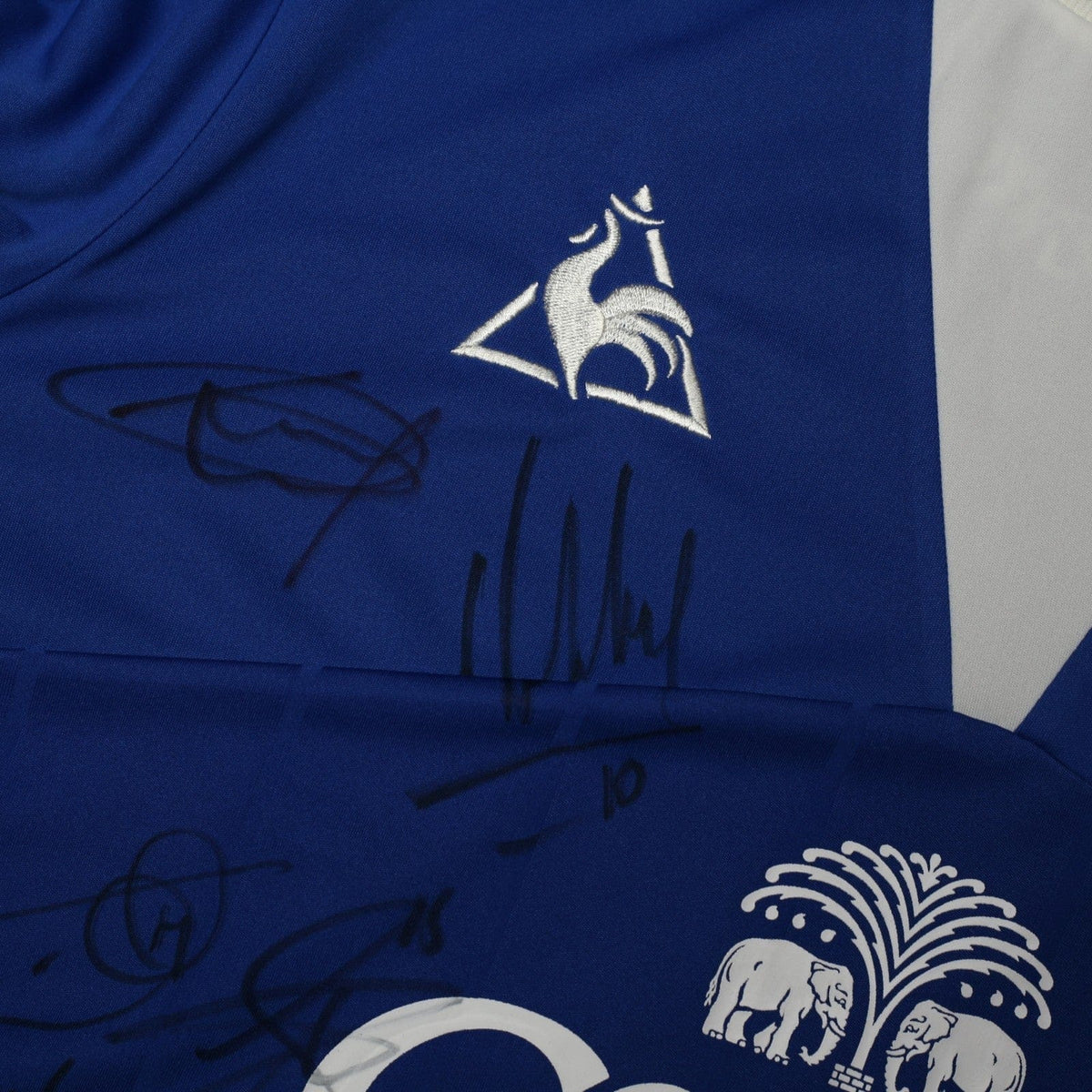 2009/10 Baines #3 Everton Vintage le coq sportif LS Football Shirt (L) Signed