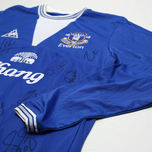 2009/10 Baines #3 Everton Vintage le coq sportif LS Football Shirt (L) Signed