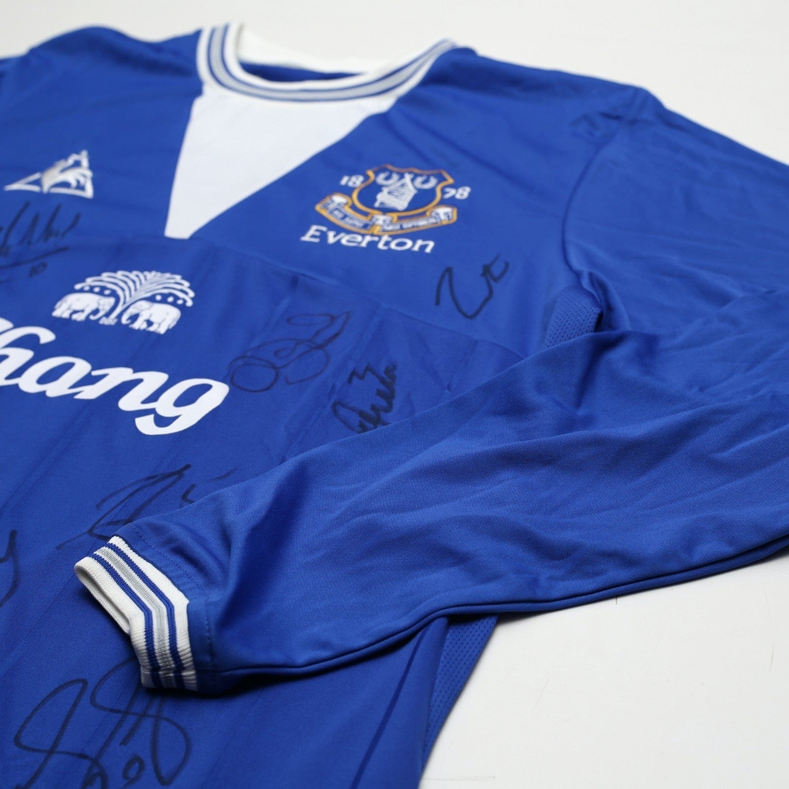 2009/10 Baines #3 Everton Vintage le coq sportif LS Football Shirt (L) Signed