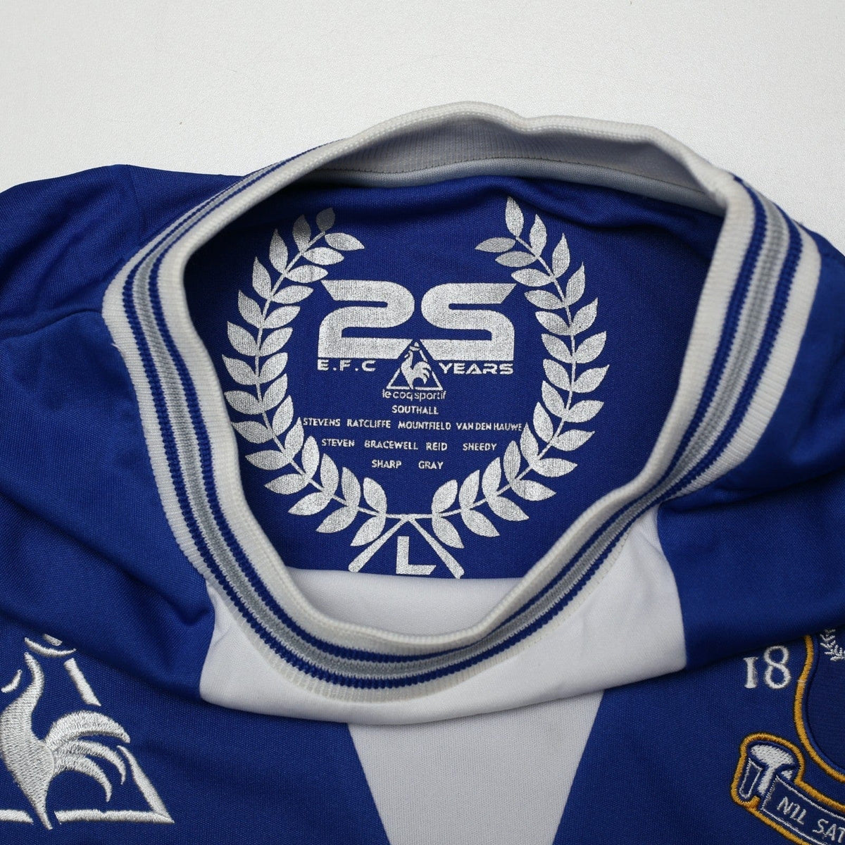 2009/10 Baines #3 Everton Vintage le coq sportif LS Football Shirt (L) Signed