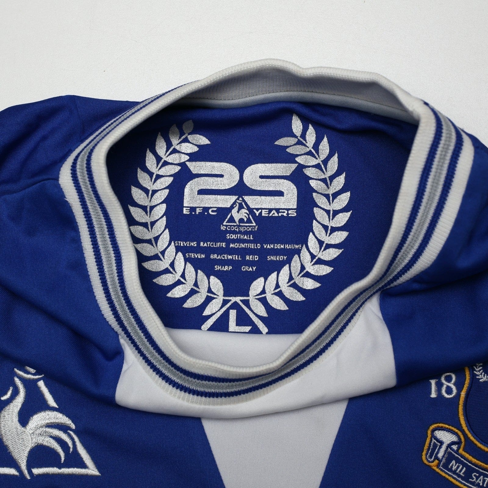 2009/10 Baines #3 Everton Vintage le coq sportif LS Football Shirt (L) Signed