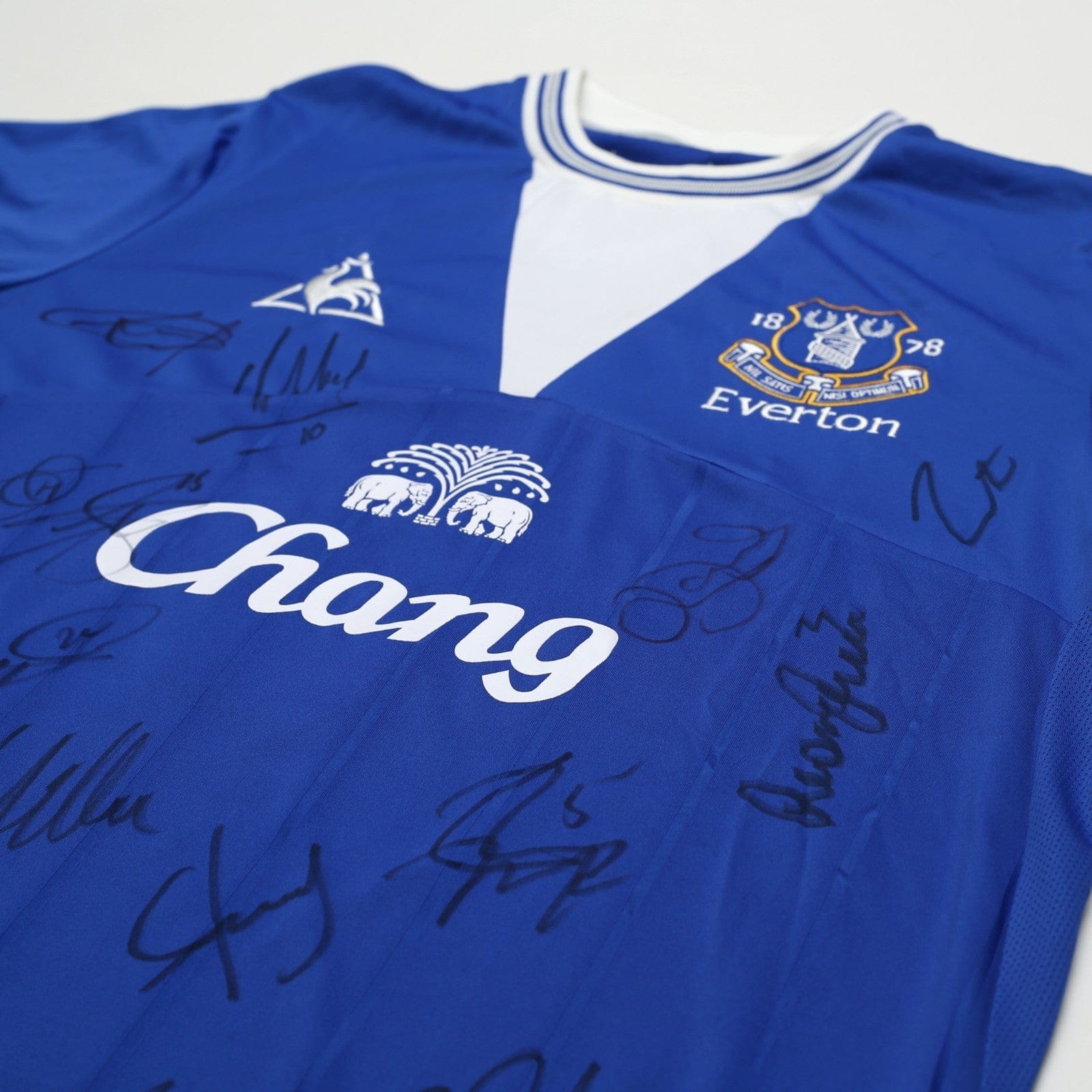 2009/10 Baines #3 Everton Vintage le coq sportif LS Football Shirt (L) Signed