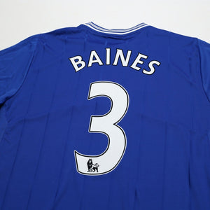 2009/10 Baines #3 Everton Vintage le coq sportif LS Football Shirt (L) Signed