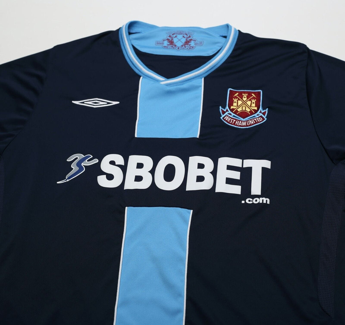 2009/10 DIAMANTI #32 West Ham Vintage Umbro Away Football Shirt (XL)