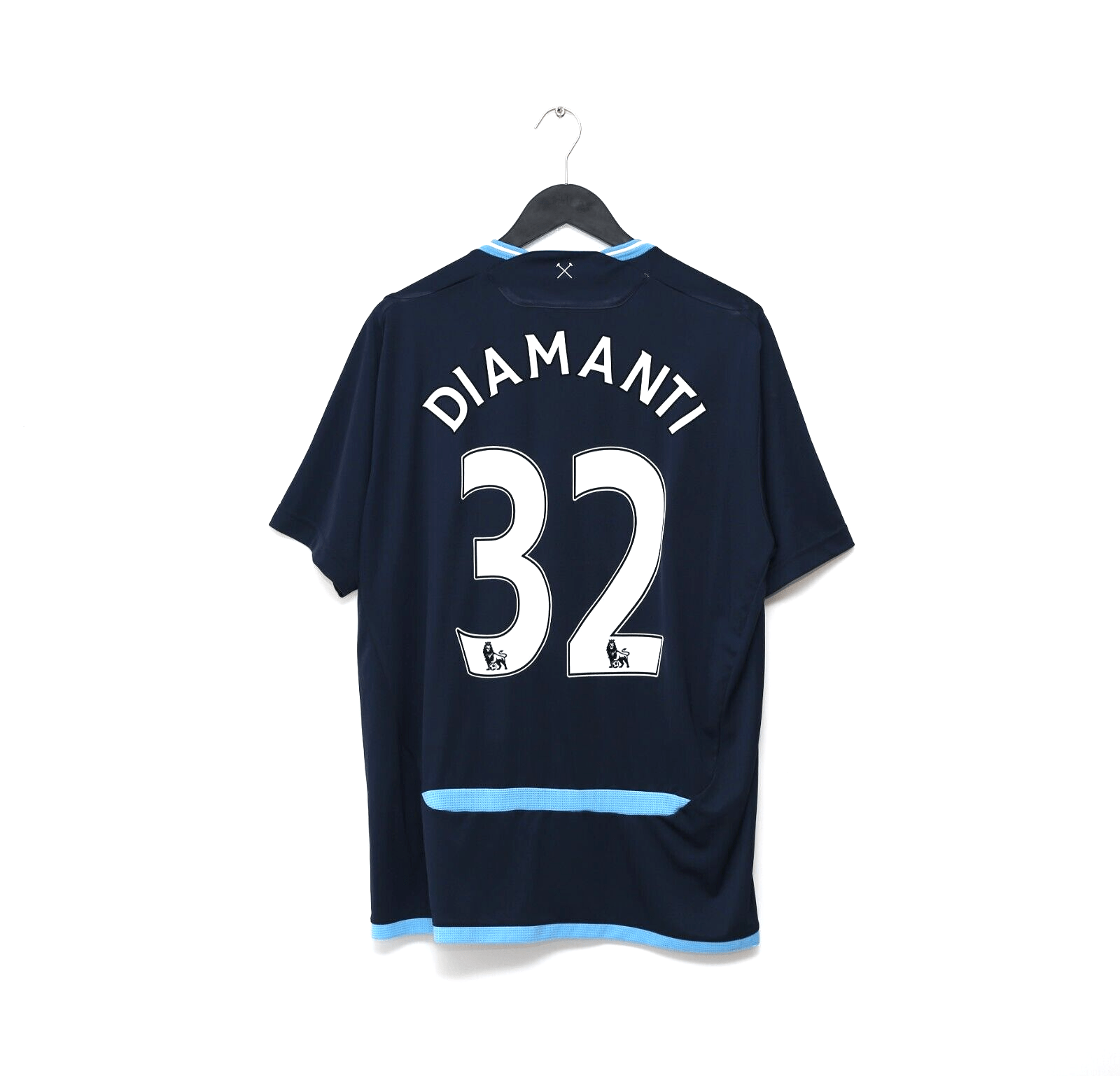 2009/10 DIAMANTI #32 West Ham Vintage Umbro Away Football Shirt (XL)