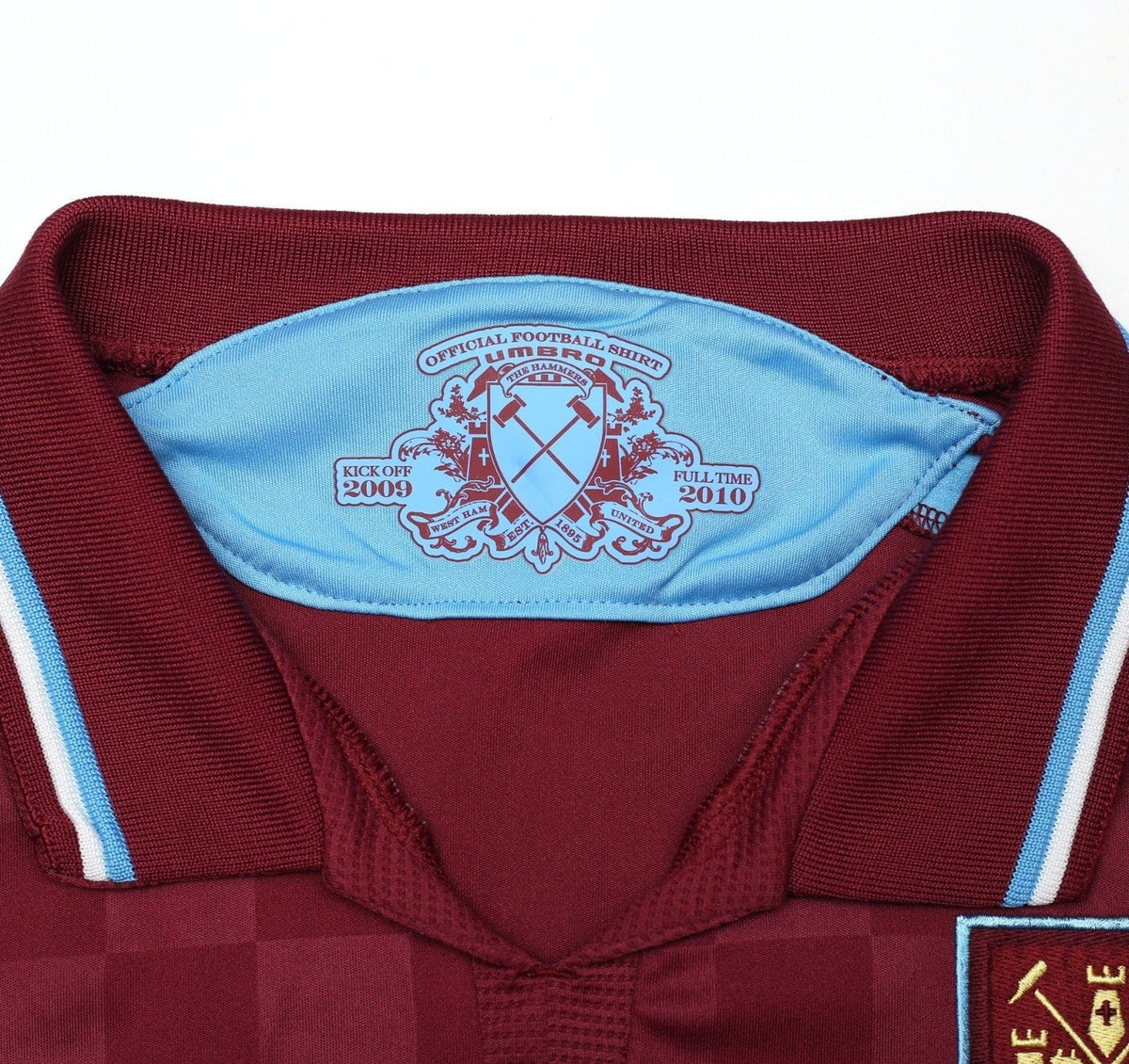 2009/10 DIAMANTI #32 West Ham Vintage Umbro Home Football Shirt (L)