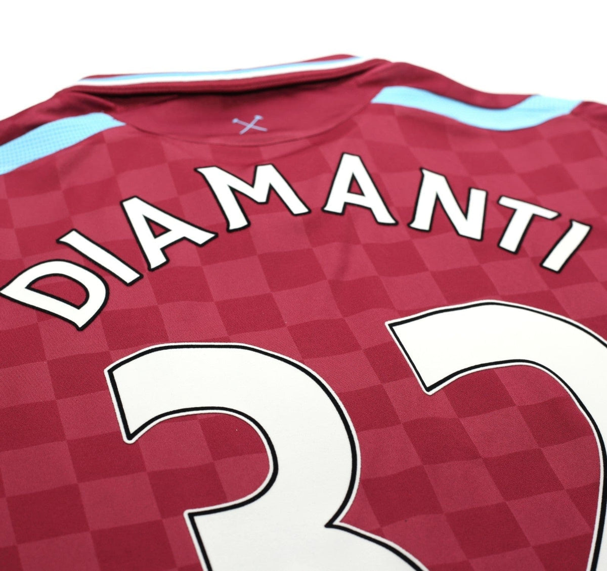 2009/10 DIAMANTI #32 West Ham Vintage Umbro Home Football Shirt (L)