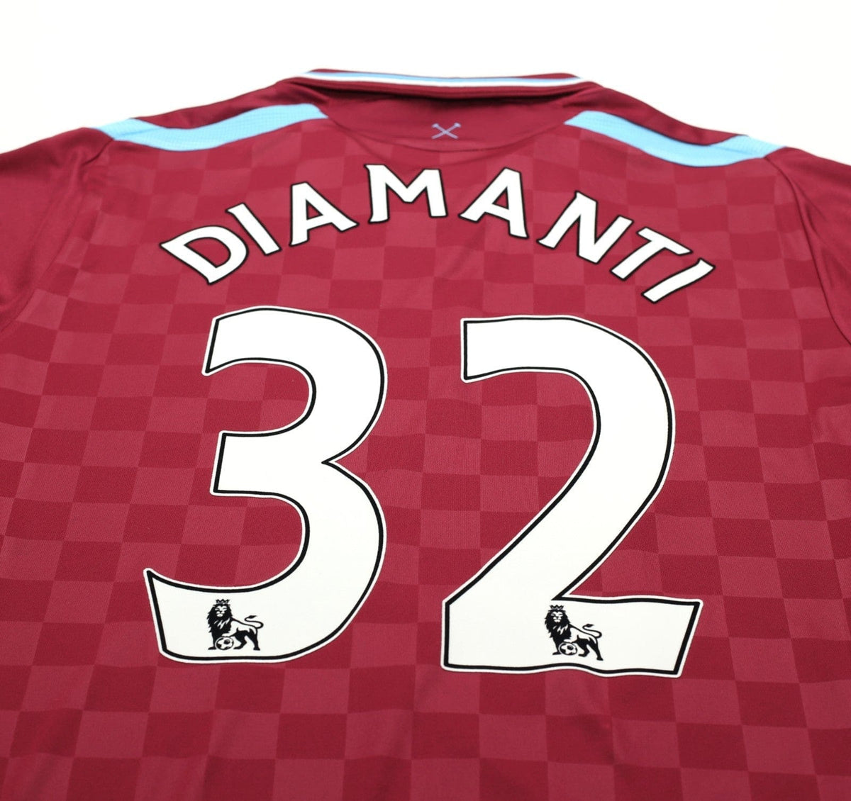2009/10 DIAMANTI #32 West Ham Vintage Umbro Home Football Shirt (L)