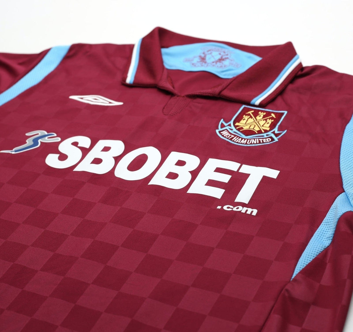 2009/10 DIAMANTI #32 West Ham Vintage Umbro Home Football Shirt (L)