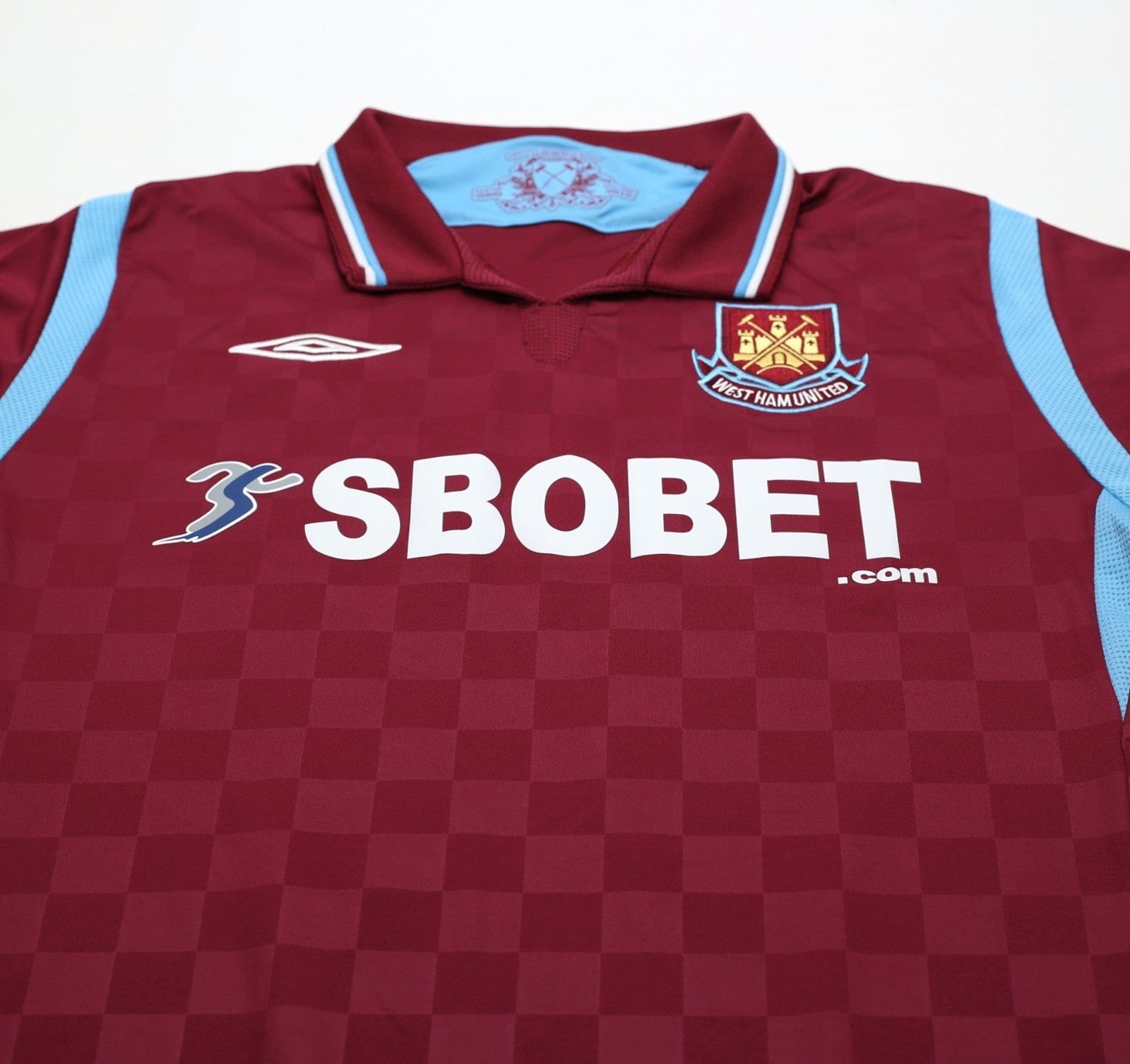 2009/10 DIAMANTI #32 West Ham Vintage Umbro Home Football Shirt (L)