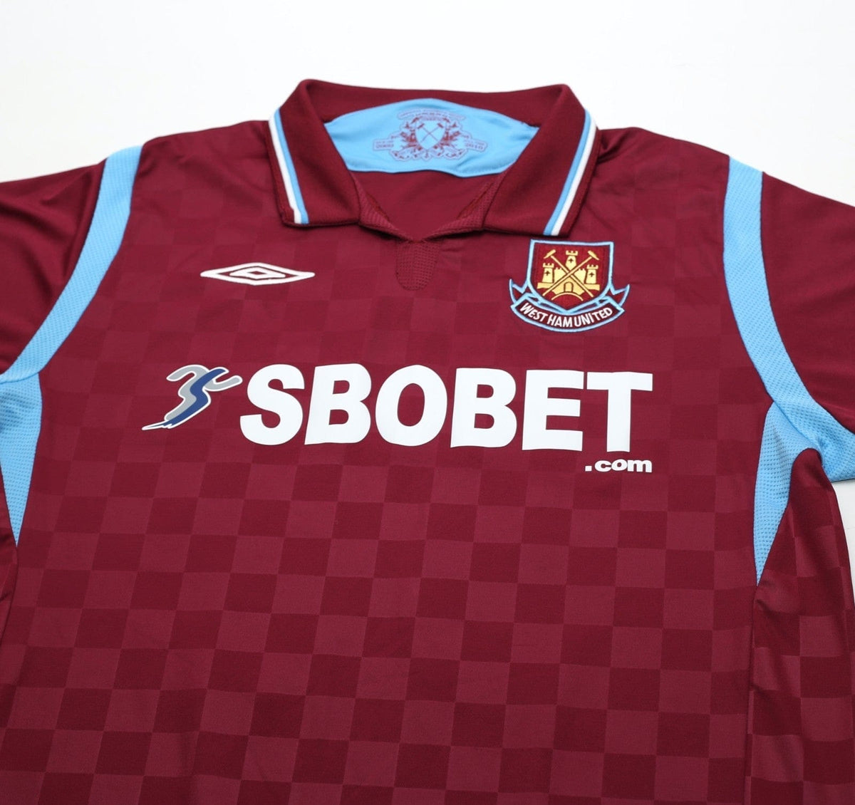 2009/10 DIAMANTI #32 West Ham Vintage Umbro Home Football Shirt (L)