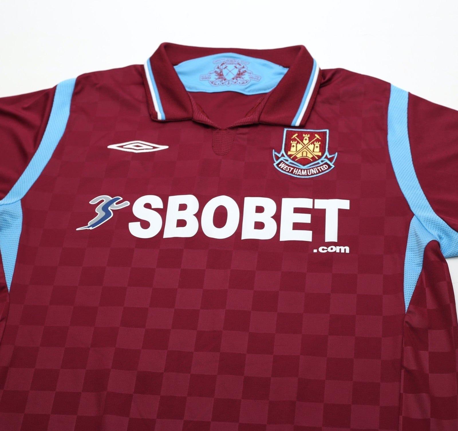 2009/10 DIAMANTI #32 West Ham Vintage Umbro Home Football Shirt (L)