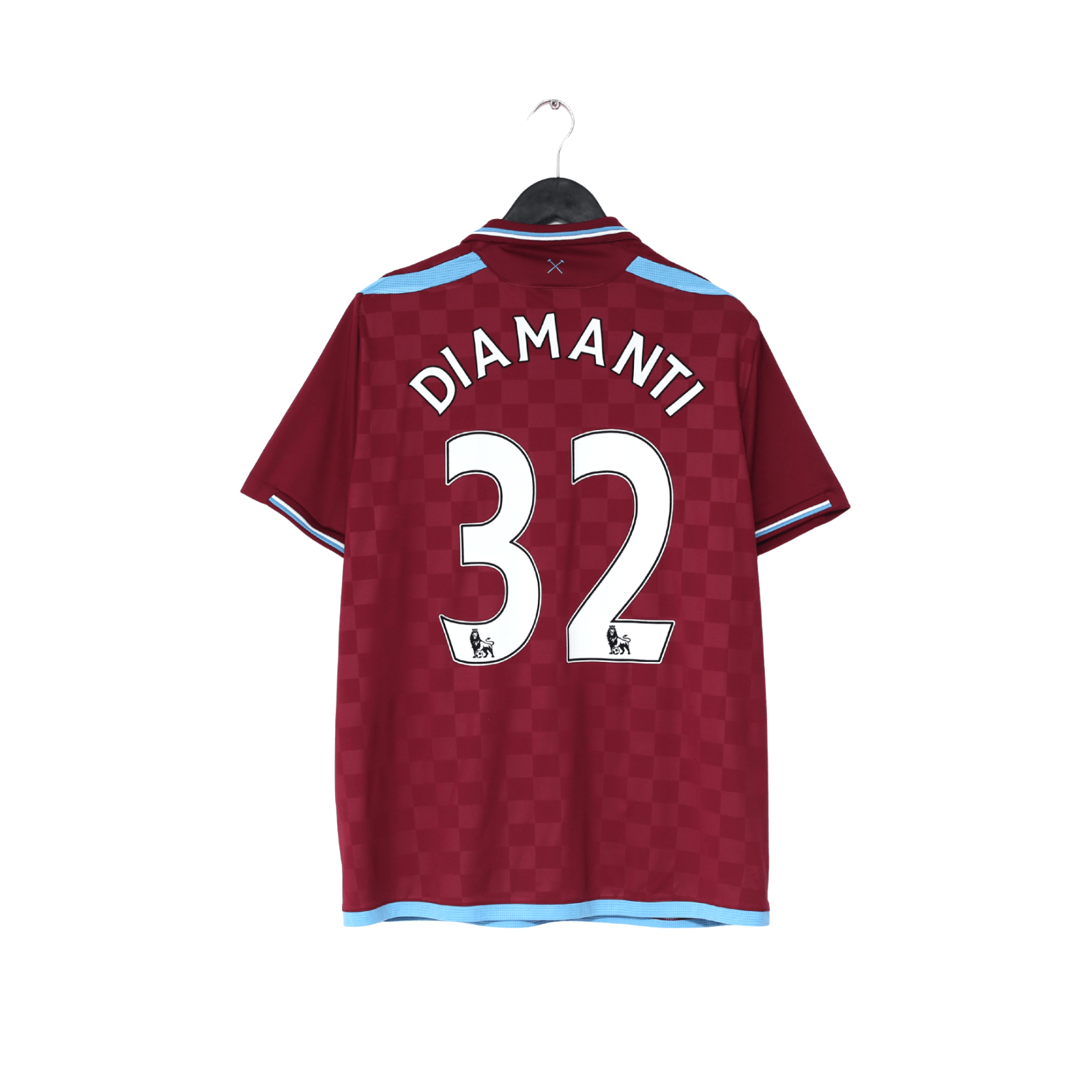 2009/10 DIAMANTI #32 West Ham Vintage Umbro Home Football Shirt (L)