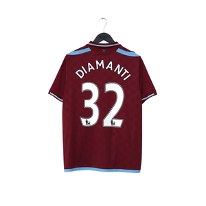 2009/10 Diamanti #32 West Ham Vintage Umbro Home Football Shirt (L)