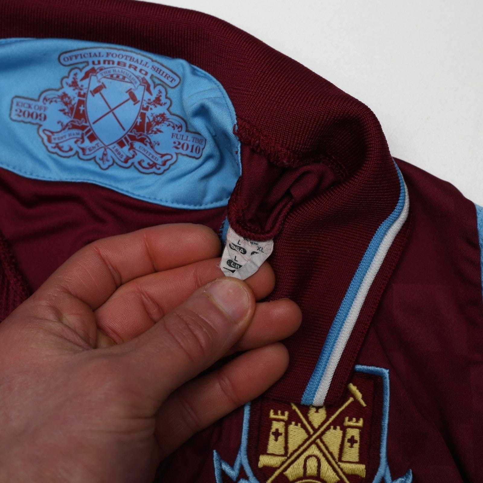 2009/10 Diamanti #32 West Ham Vintage Umbro Home Football Shirt (L)