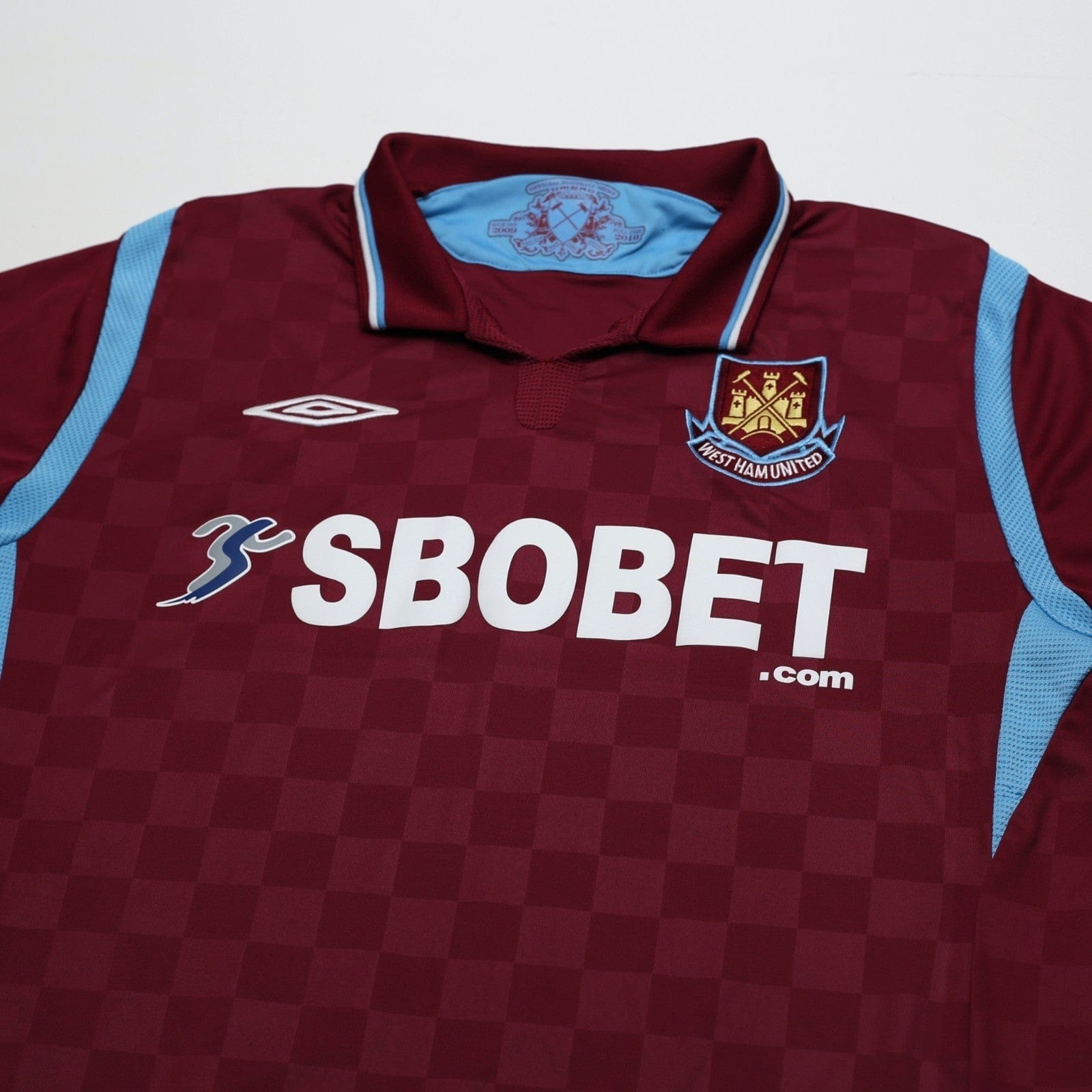 2009/10 Diamanti #32 West Ham Vintage Umbro Home Football Shirt (L)