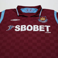 2009/10 Diamanti #32 West Ham Vintage Umbro Home Football Shirt (L)