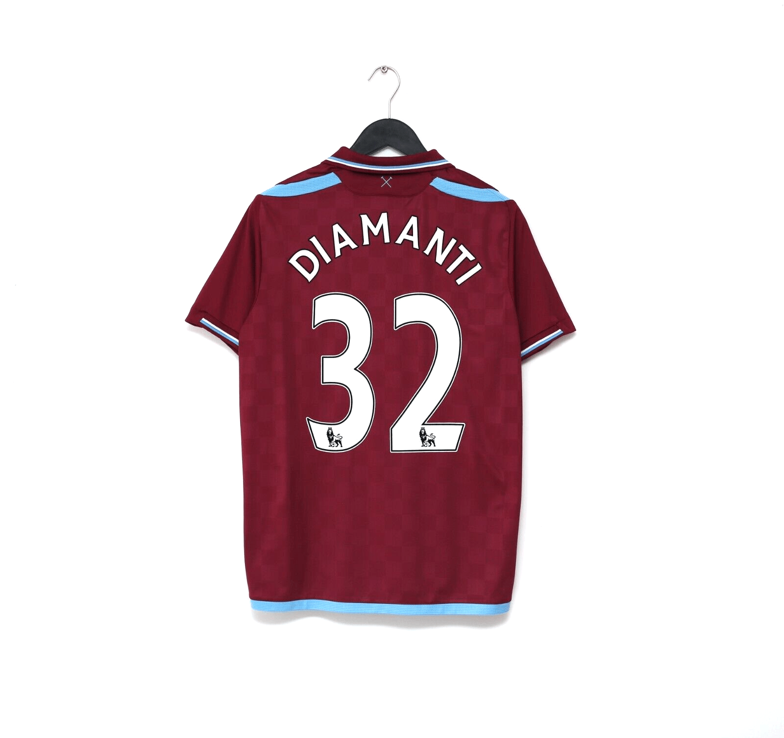 2009/10 DIAMANTI #32 West Ham Vintage Umbro Home Football Shirt (M)