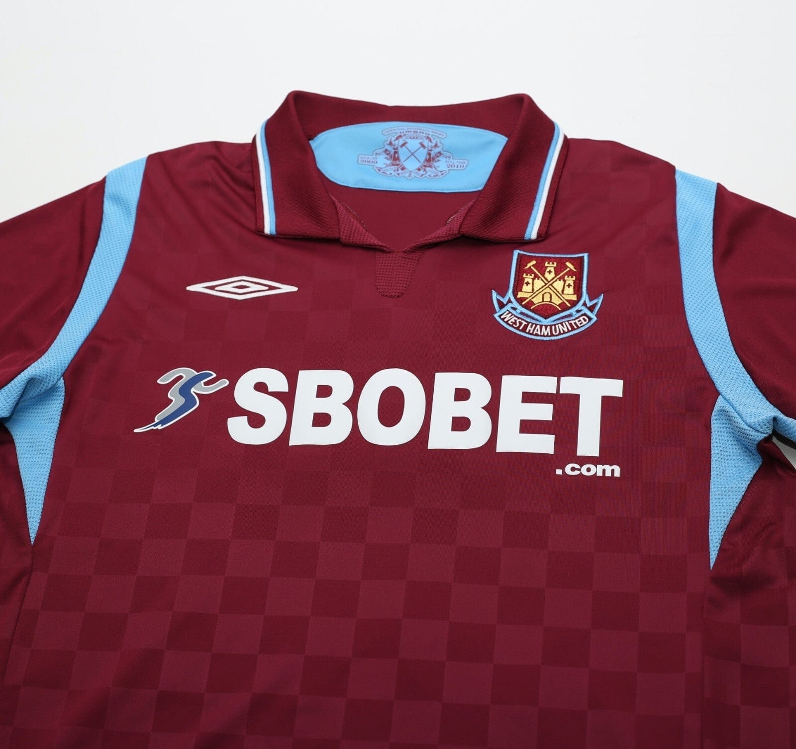 2009/10 DIAMANTI #32 West Ham Vintage Umbro Home Football Shirt (M)