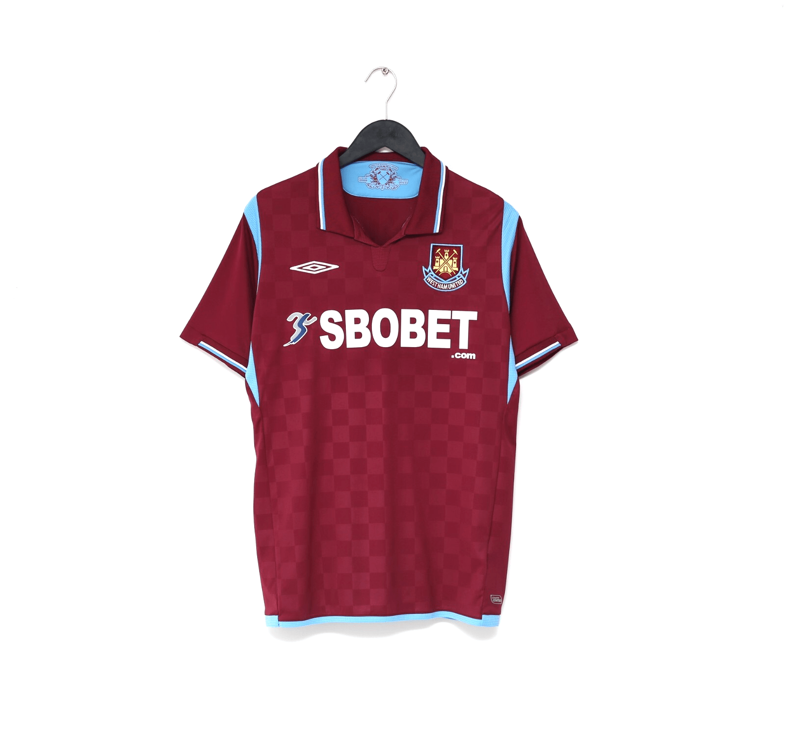 2009/10 DIAMANTI #32 West Ham Vintage Umbro Home Football Shirt (M)