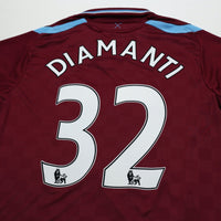 2009/10 Diamanti #32 West Ham Vintage Umbro Home Football Shirt (M)