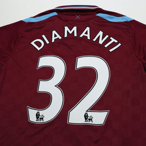2009/10 Diamanti #32 West Ham Vintage Umbro Home Football Shirt (M)