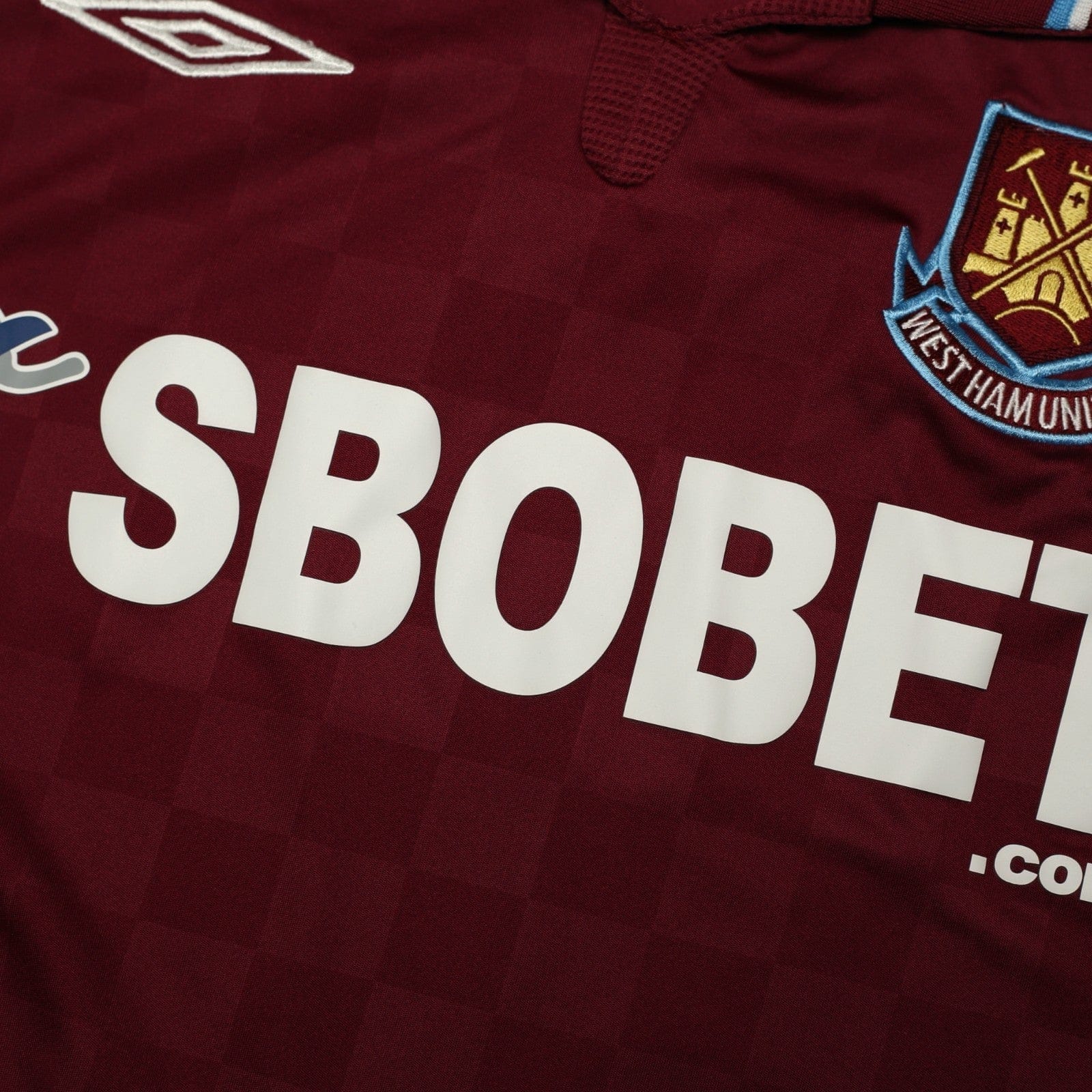 2009/10 Diamanti #32 West Ham Vintage Umbro Home Football Shirt (M)