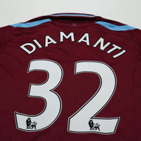 2009/10 Diamanti #32 West Ham Vintage Umbro Home Football Shirt (M)