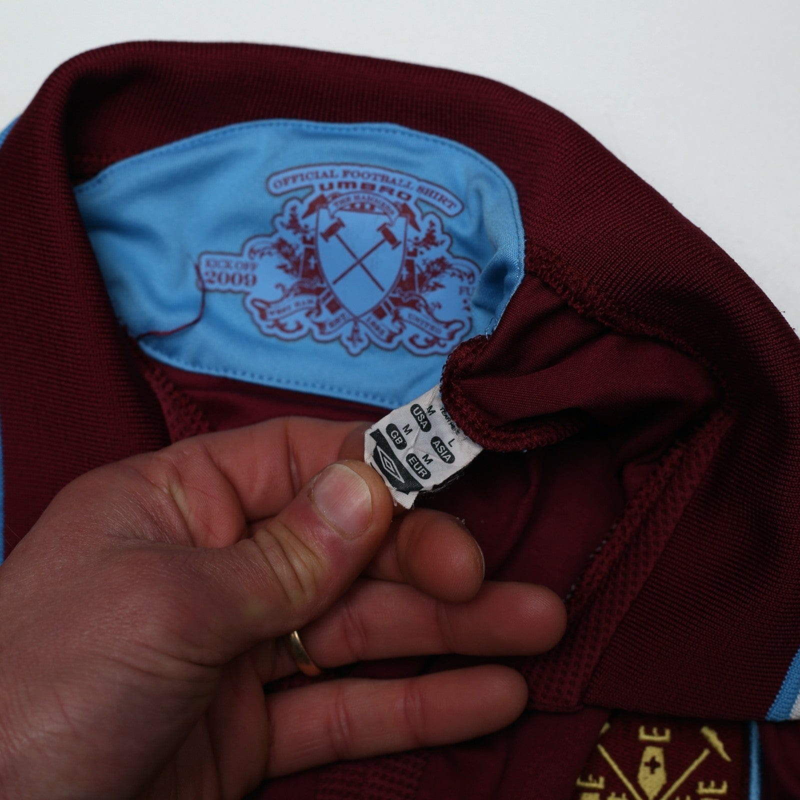2009/10 Diamanti #32 West Ham Vintage Umbro Home Football Shirt (M)