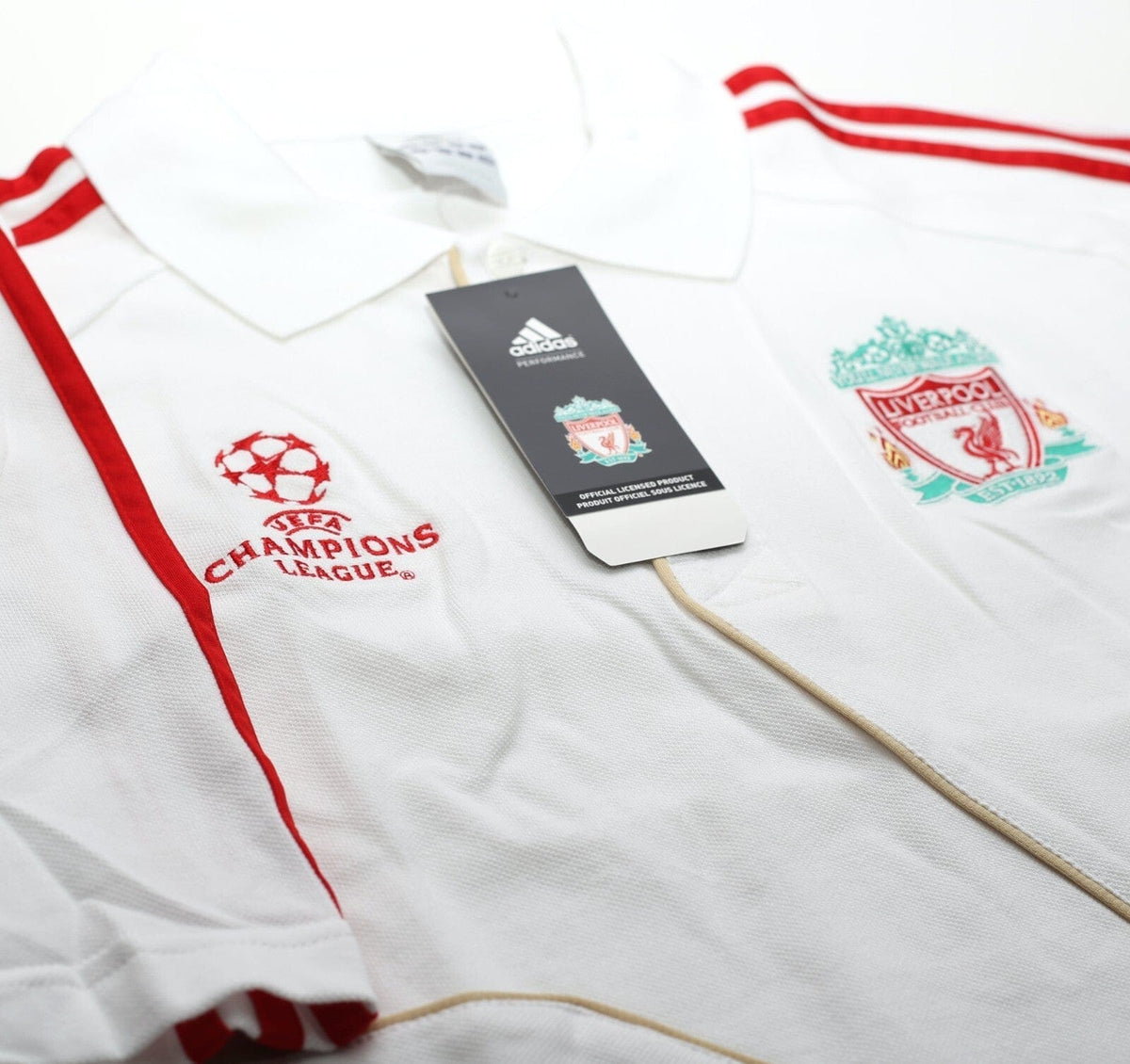 2009/10 LIVERPOOL Vintage adidas Champions League Football Polo Shirt (M) BNWT