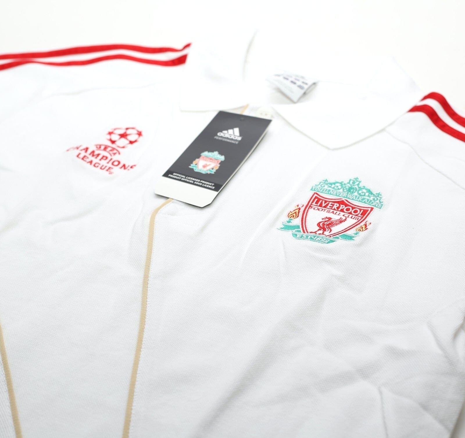 2009/10 LIVERPOOL Vintage adidas Champions League Football Polo Shirt (M) BNWT