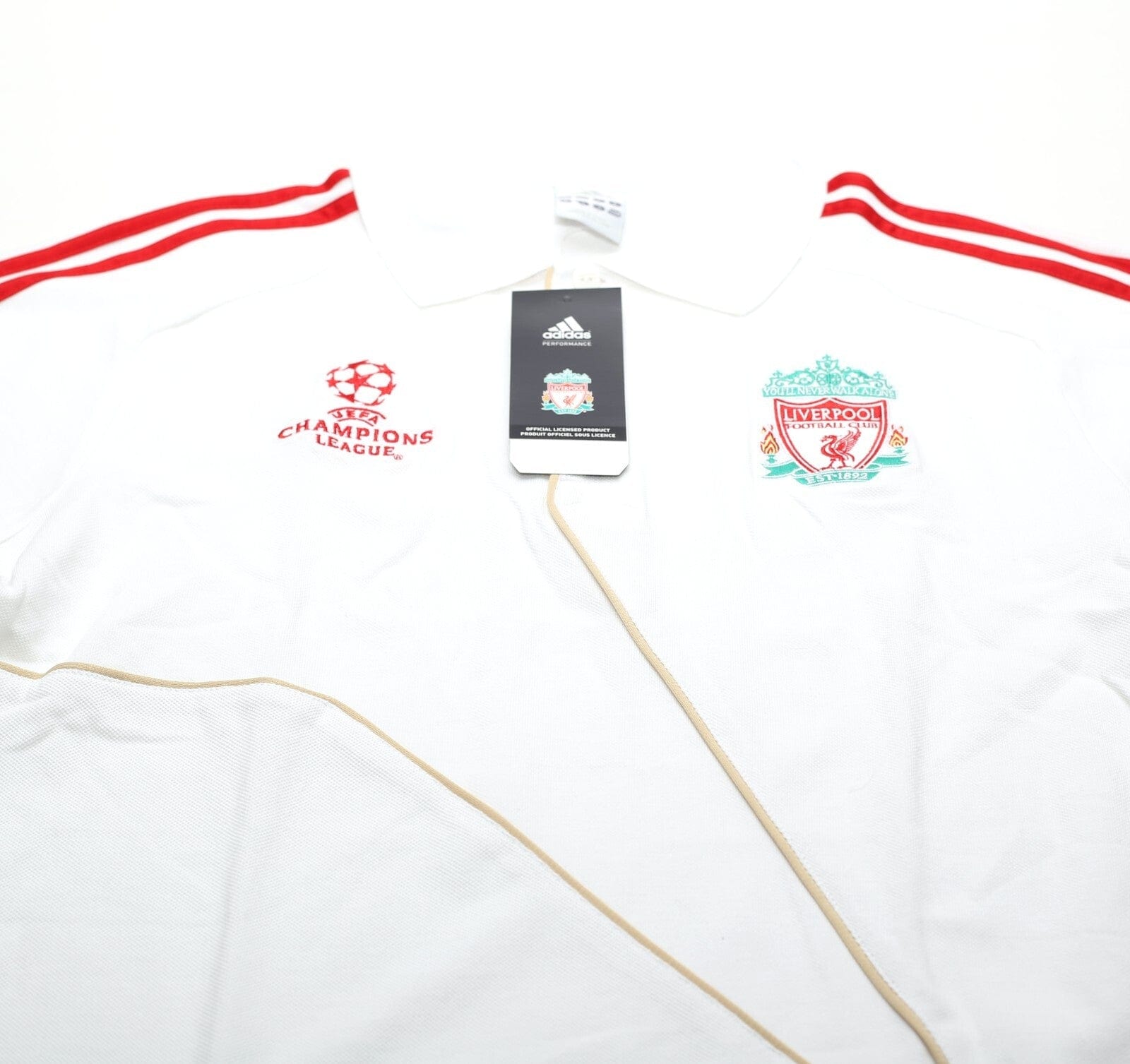 2009/10 LIVERPOOL Vintage adidas Champions League Football Polo Shirt (M) BNWT