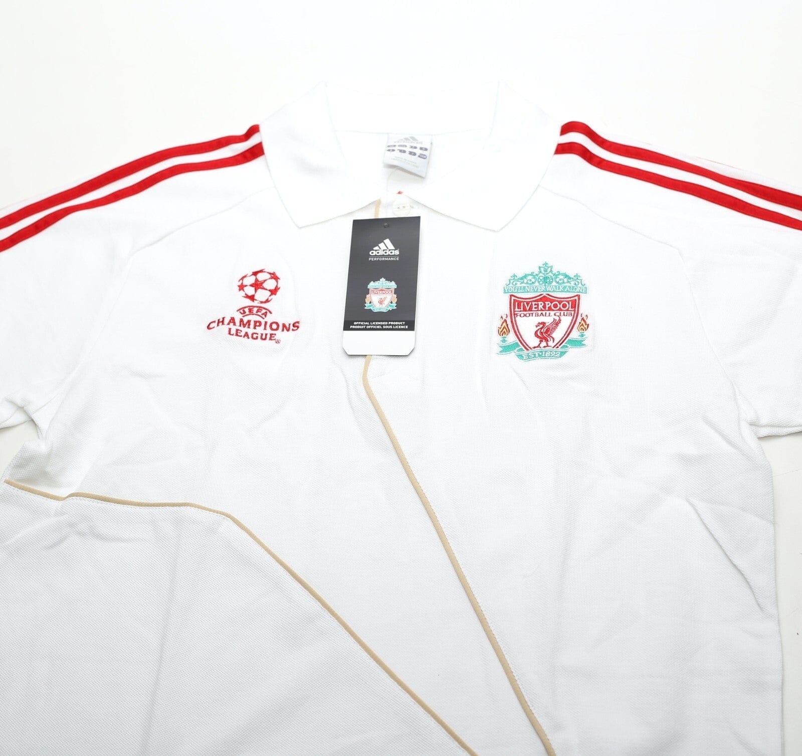 2009/10 LIVERPOOL Vintage adidas Champions League Football Polo Shirt (M) BNWT