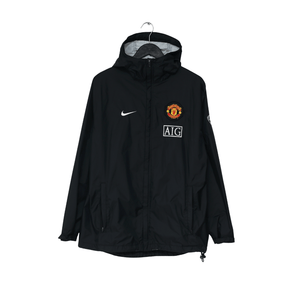 2009/10 MANCHESTER UNITED Vintage Nike Hooded Football Rain Jacket (M)