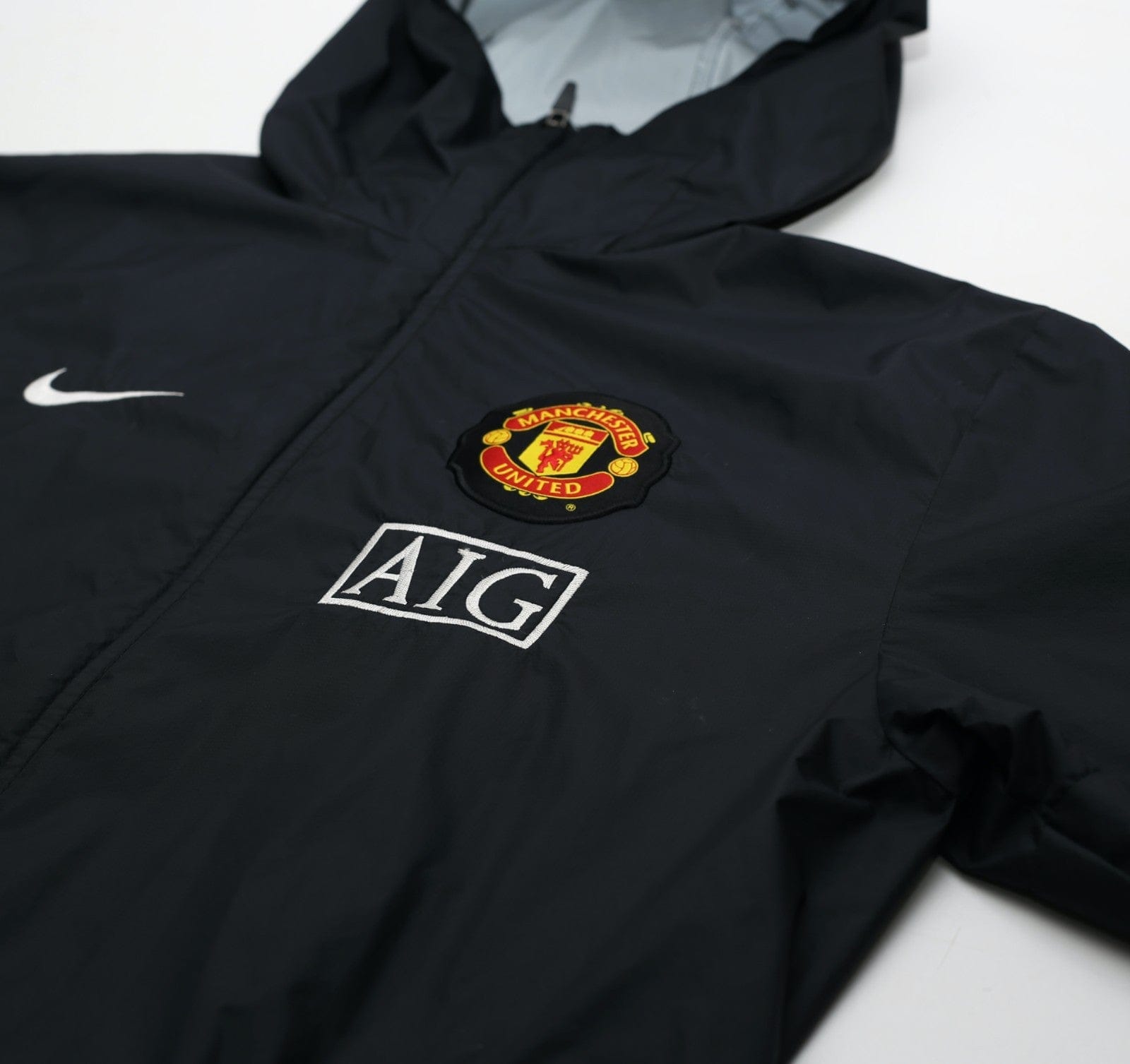 2009/10 MANCHESTER UNITED Vintage Nike Hooded Football Rain Jacket (M)