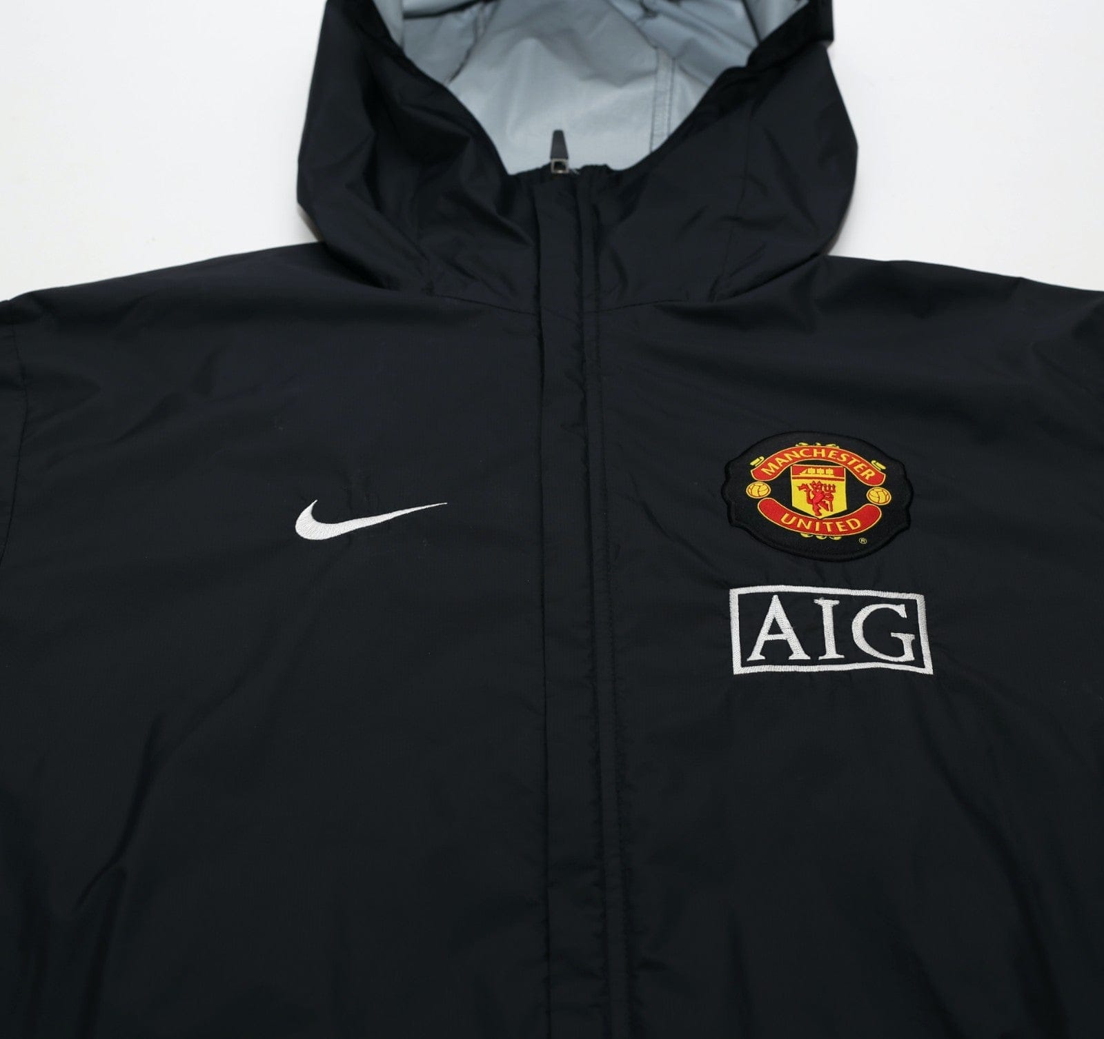 2009/10 MANCHESTER UNITED Vintage Nike Hooded Football Rain Jacket (M)