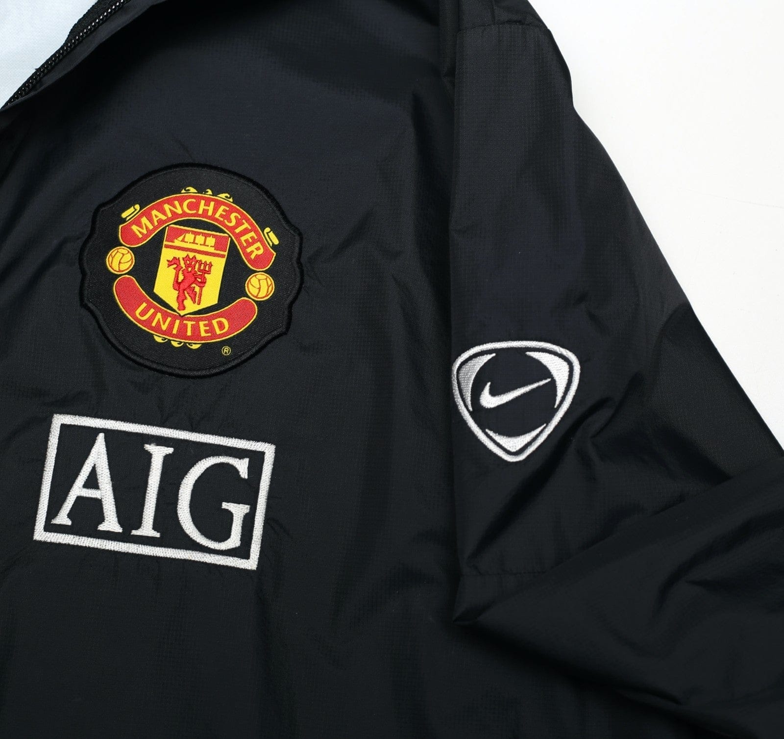 2009/10 MANCHESTER UNITED Vintage Nike Hooded Football Rain Jacket (M)