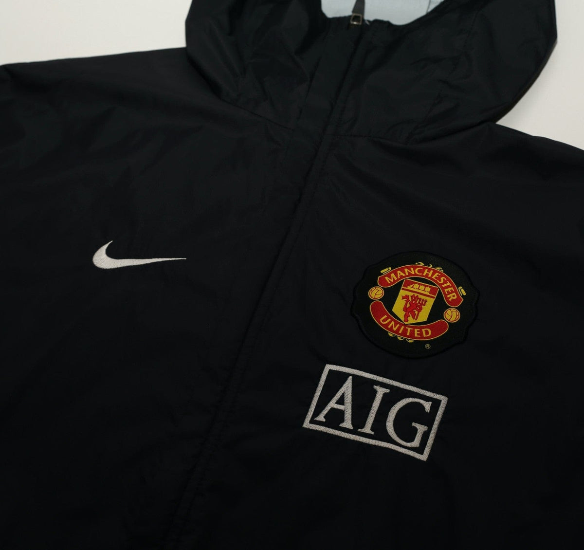 2009/10 MANCHESTER UNITED Vintage Nike Hooded Football Rain Jacket (M)