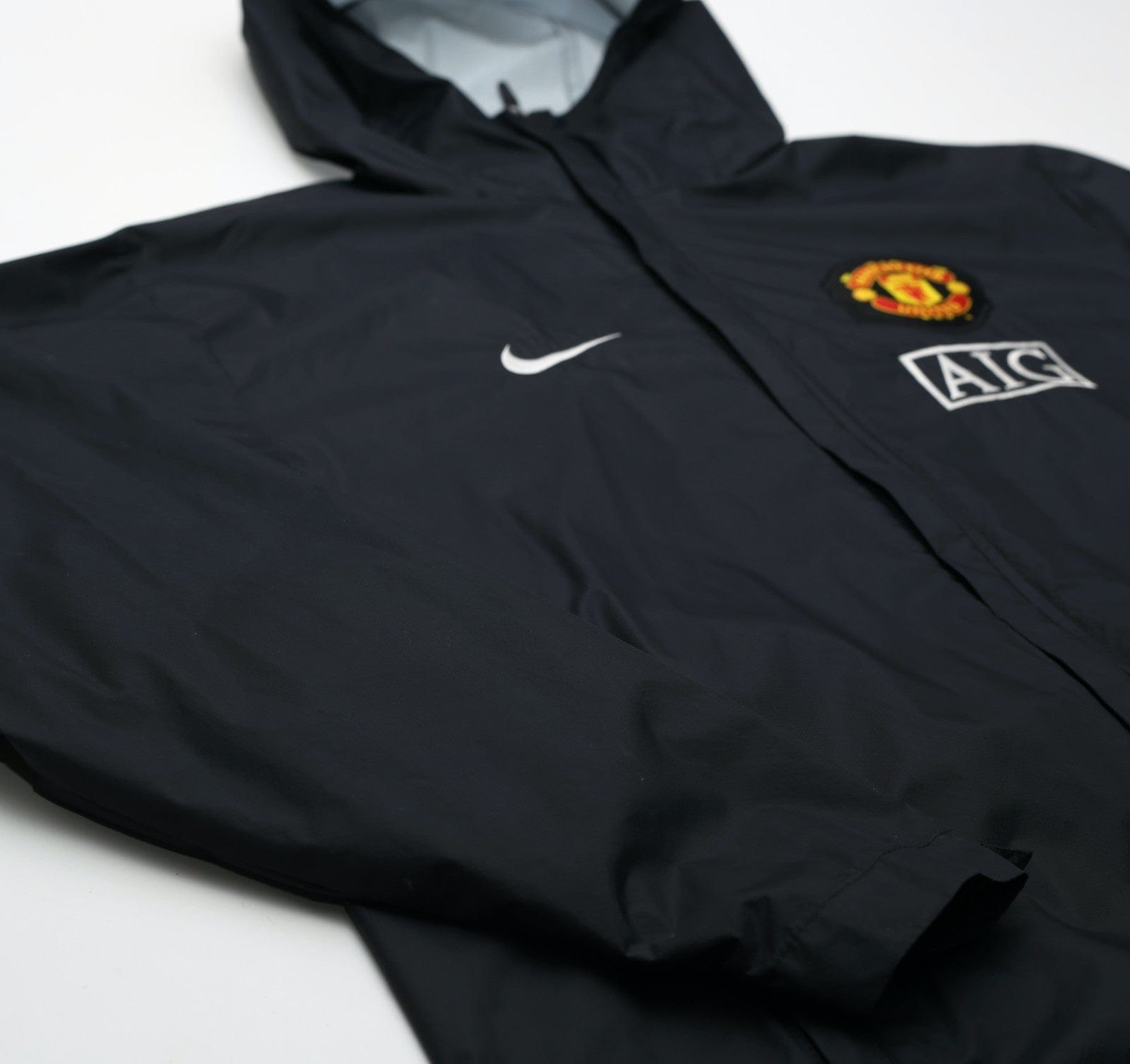2009/10 MANCHESTER UNITED Vintage Nike Hooded Football Rain Jacket (M)