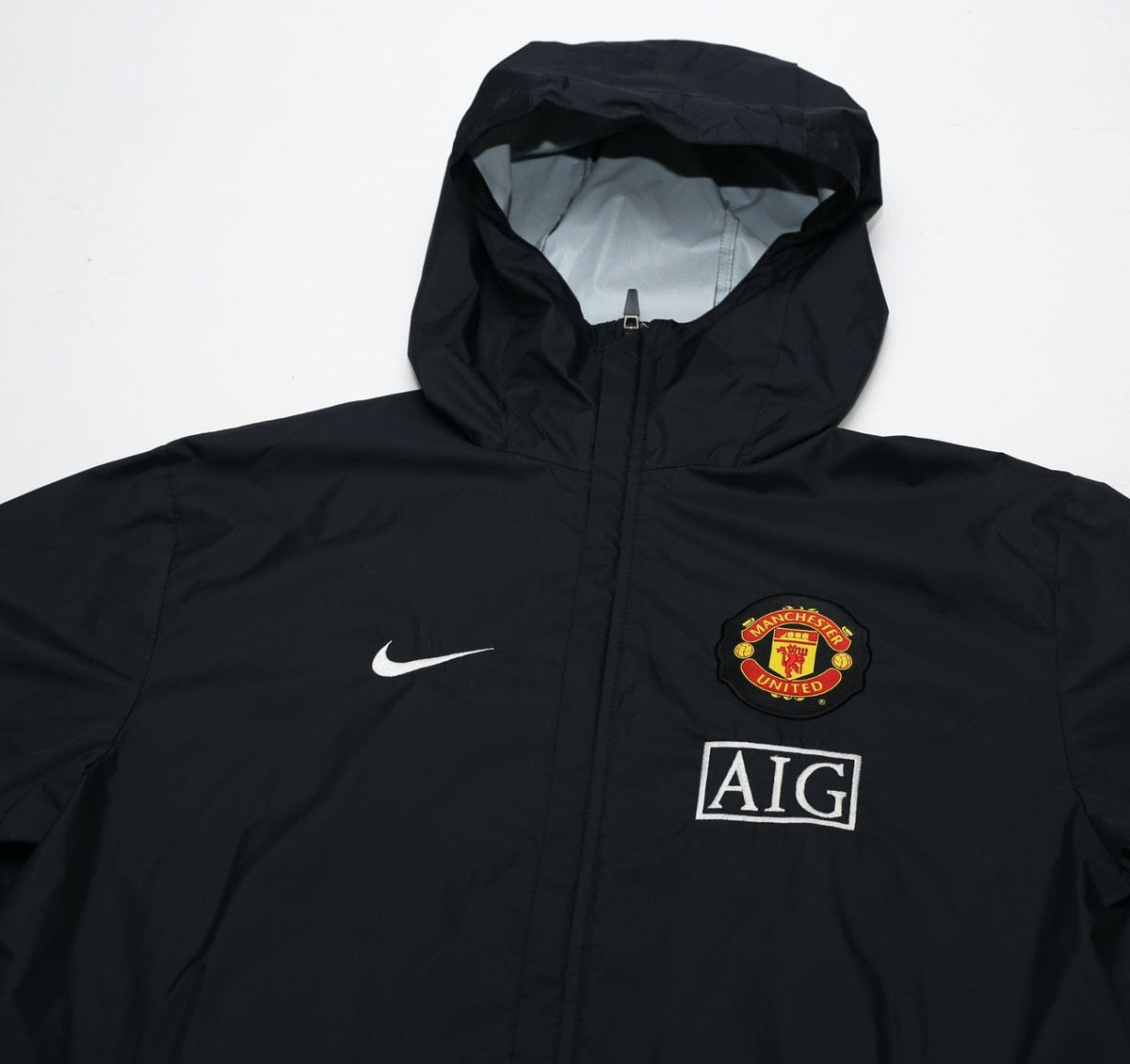 2009/10 MANCHESTER UNITED Vintage Nike Hooded Football Rain Jacket (M)