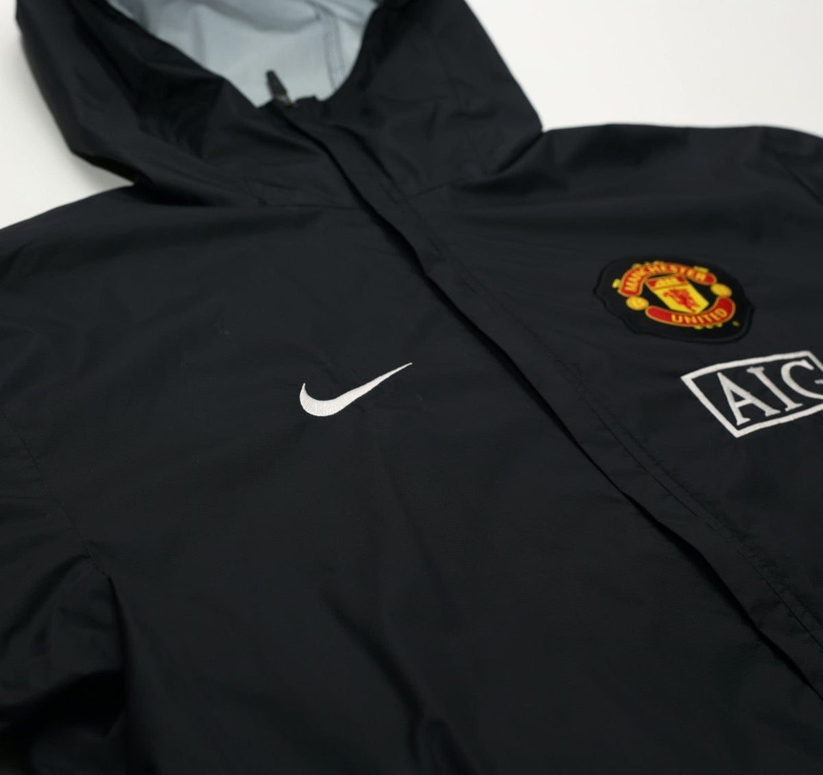 2009/10 MANCHESTER UNITED Vintage Nike Hooded Football Rain Jacket (M)