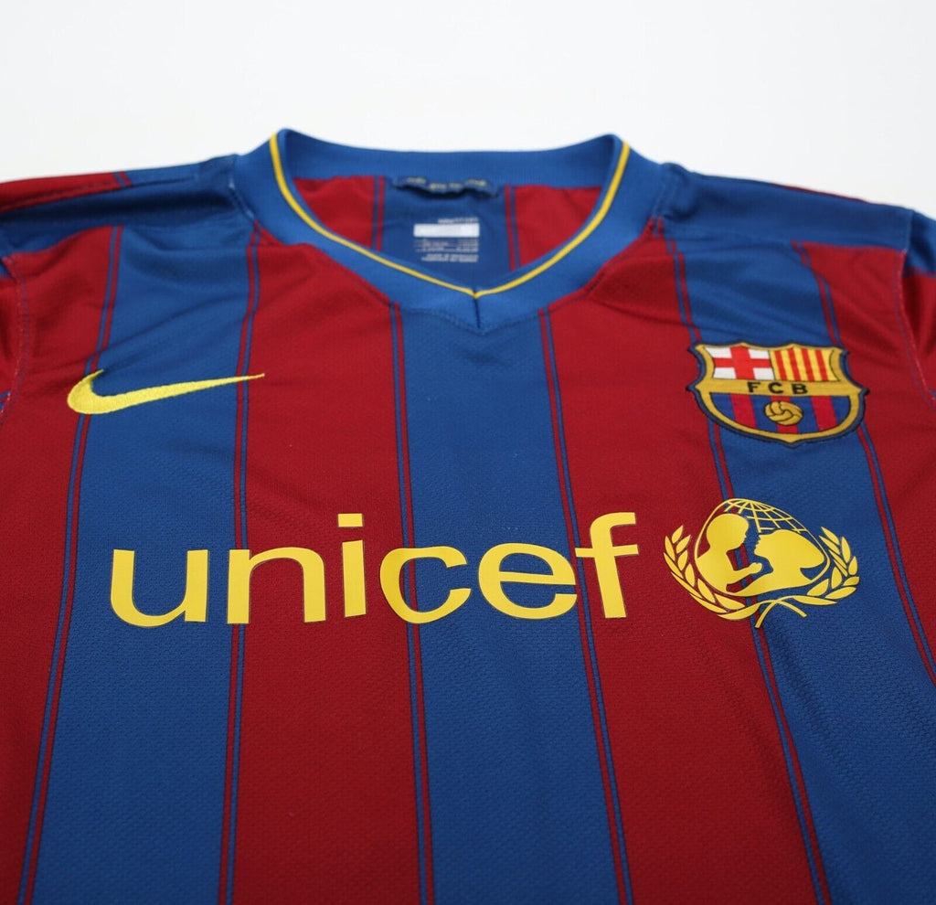 2009/10 MESSI #10 Barcelona Vintage Nike Long Sleeve Home Football Shirt (S)