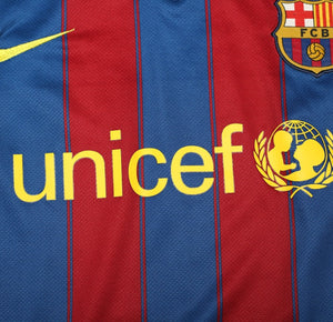 2009/10 MESSI #10 Barcelona Vintage Nike Long Sleeve Home Football Shirt (S)