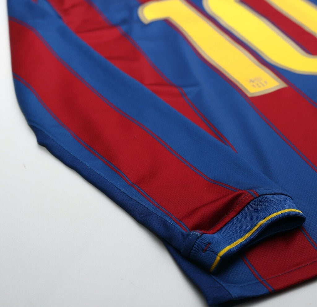 2009/10 MESSI #10 Barcelona Vintage Nike Long Sleeve Home Football Shirt (S)