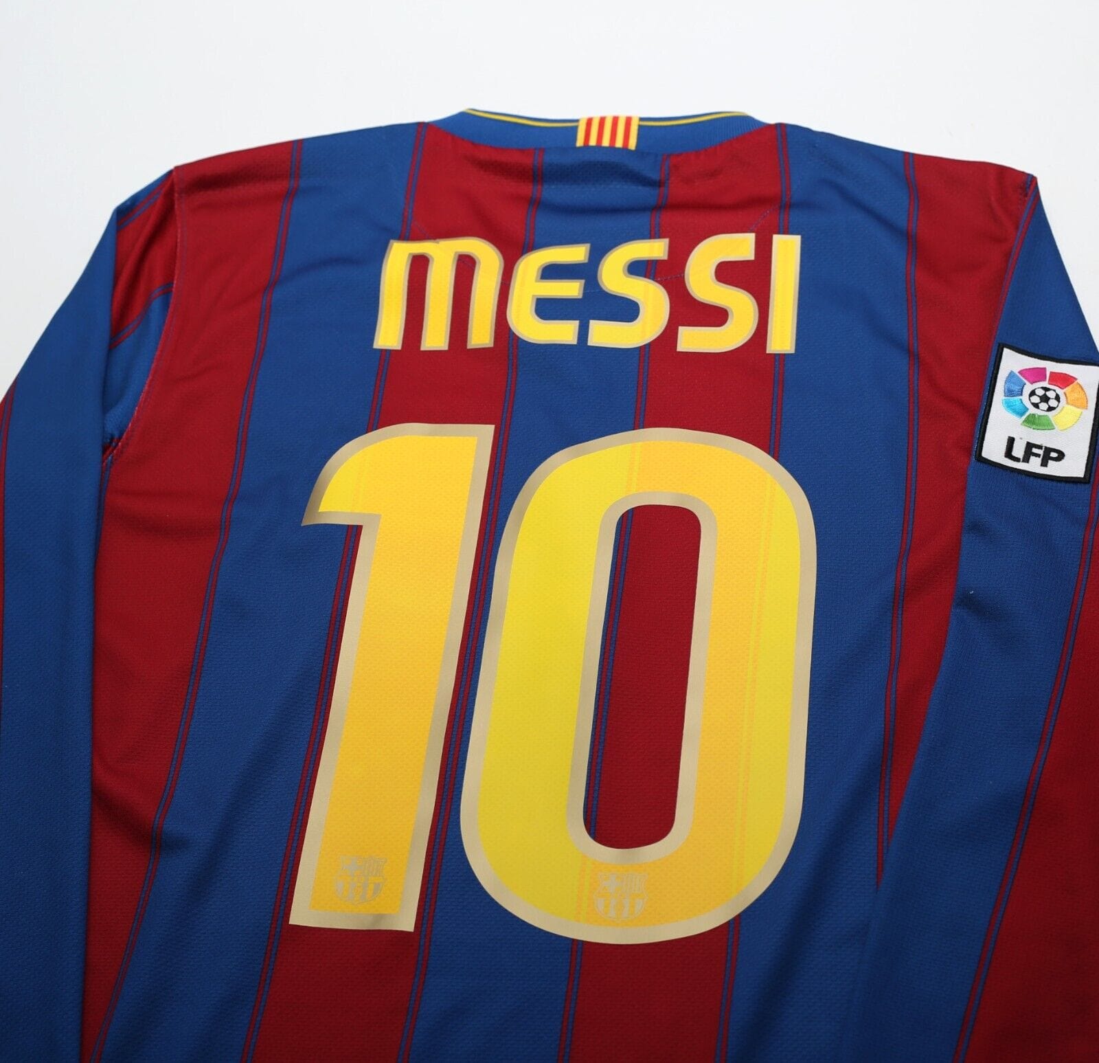 2009/10 MESSI #10 Barcelona Vintage Nike Long Sleeve Home Football Shirt (S)