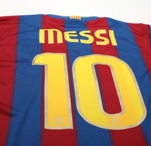 2009/10 MESSI #10 Barcelona Vintage Nike Long Sleeve Home Football Shirt (S)