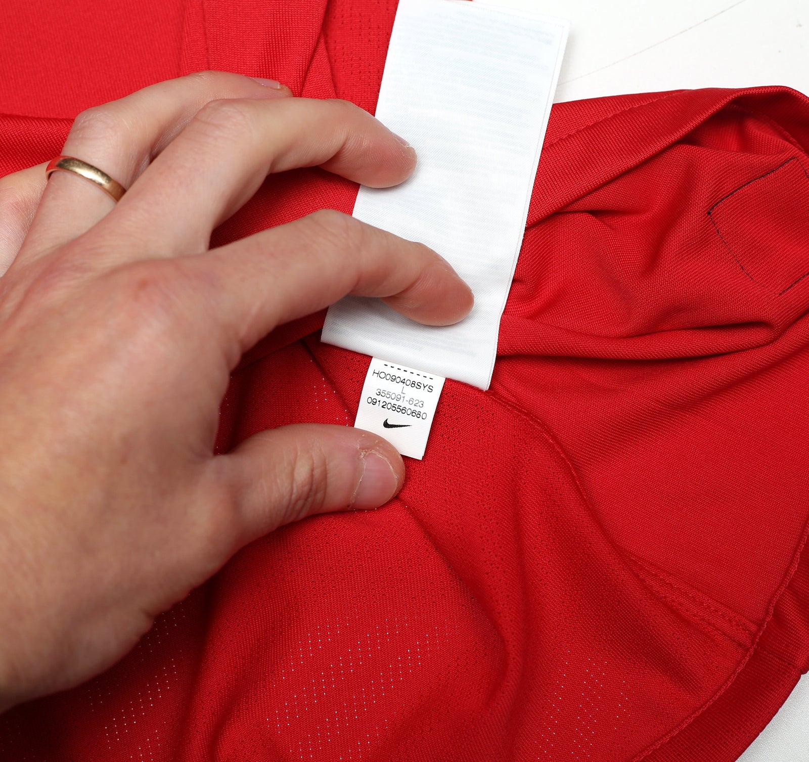 2009/10 SCHOLES #18 Manchester United Vintage Nike Home Football Shirt (L)