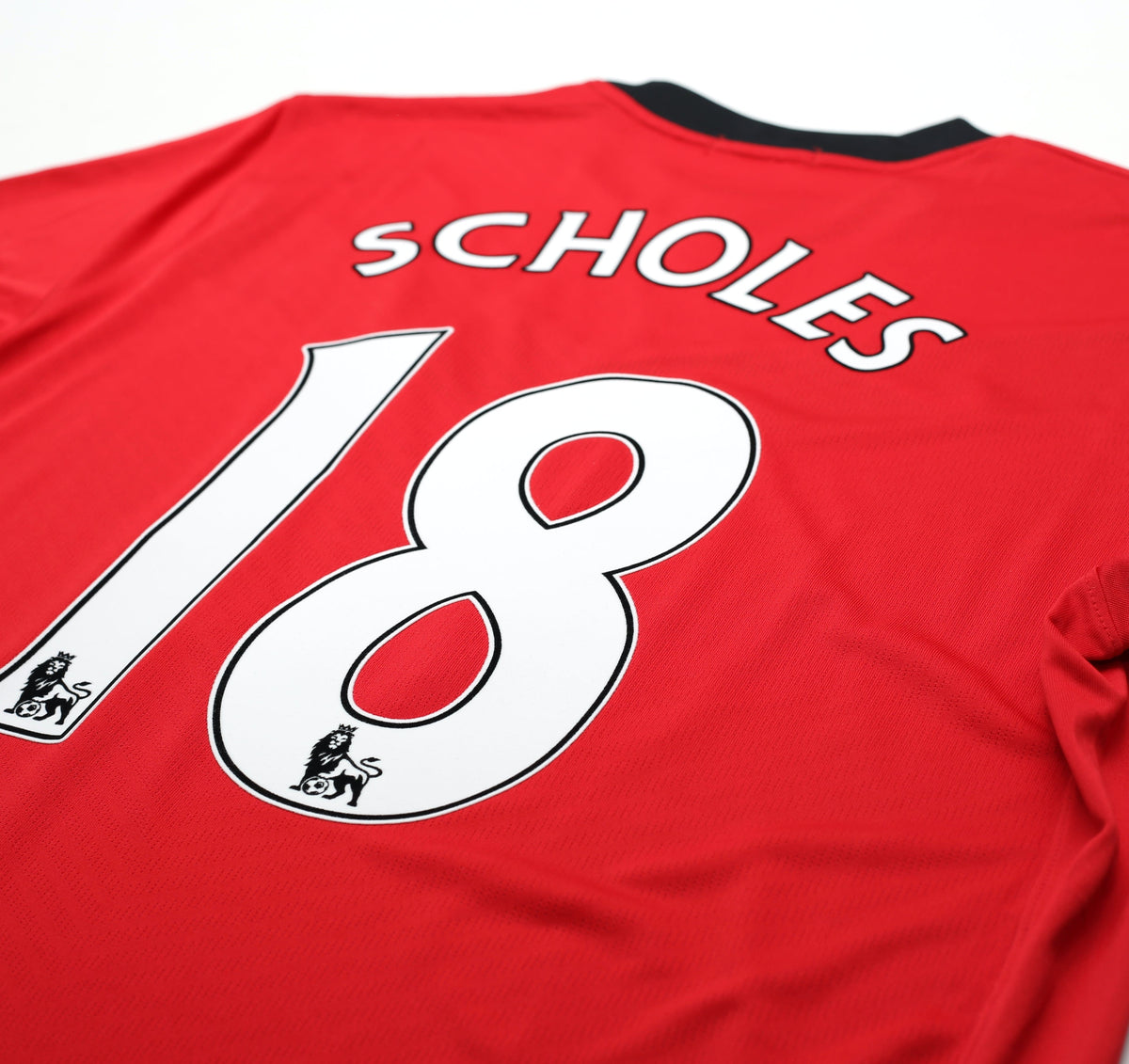 2009/10 SCHOLES #18 Manchester United Vintage Nike Home Football Shirt (L)