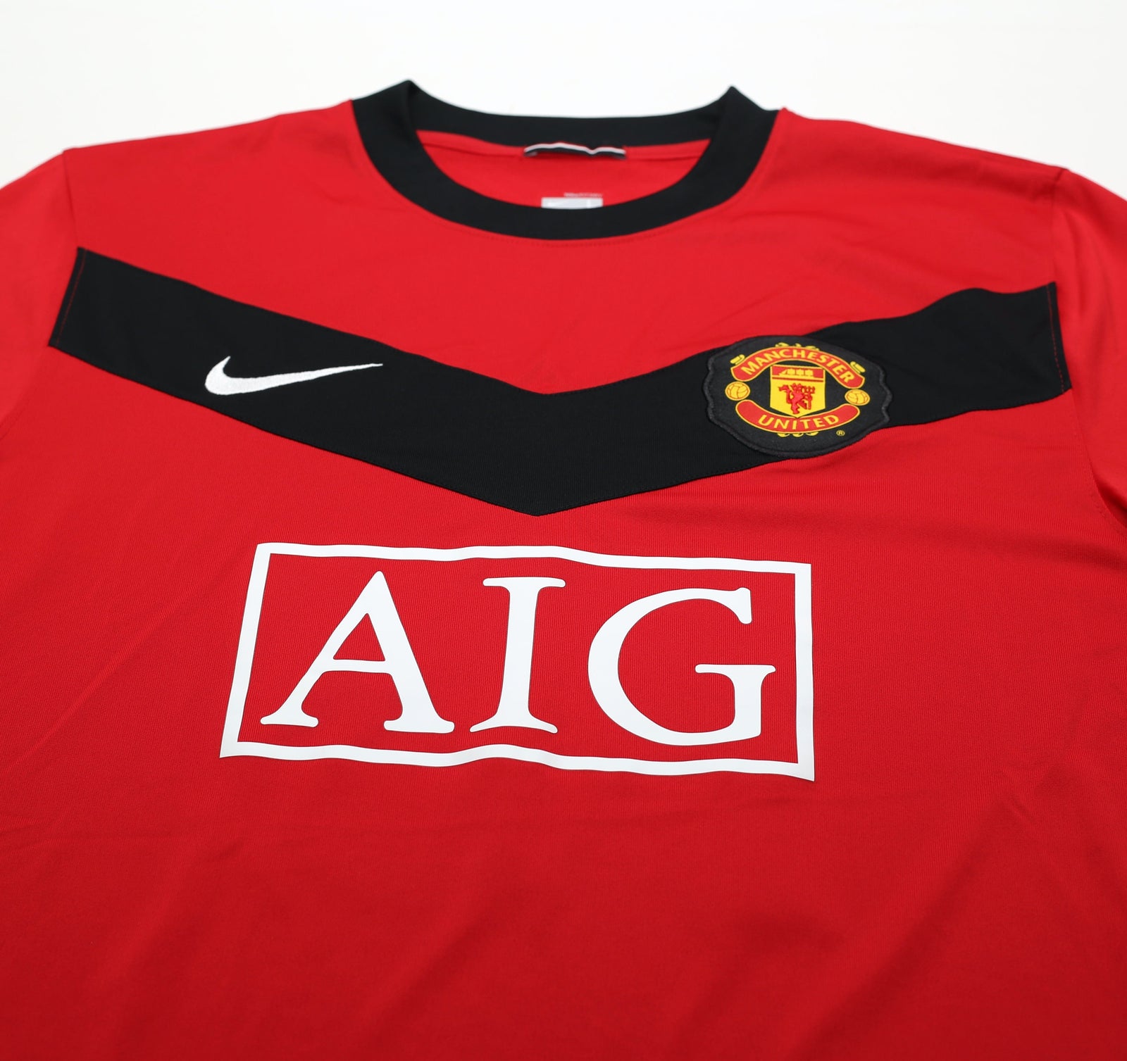 2009/10 SCHOLES #18 Manchester United Vintage Nike Home Football Shirt (L)
