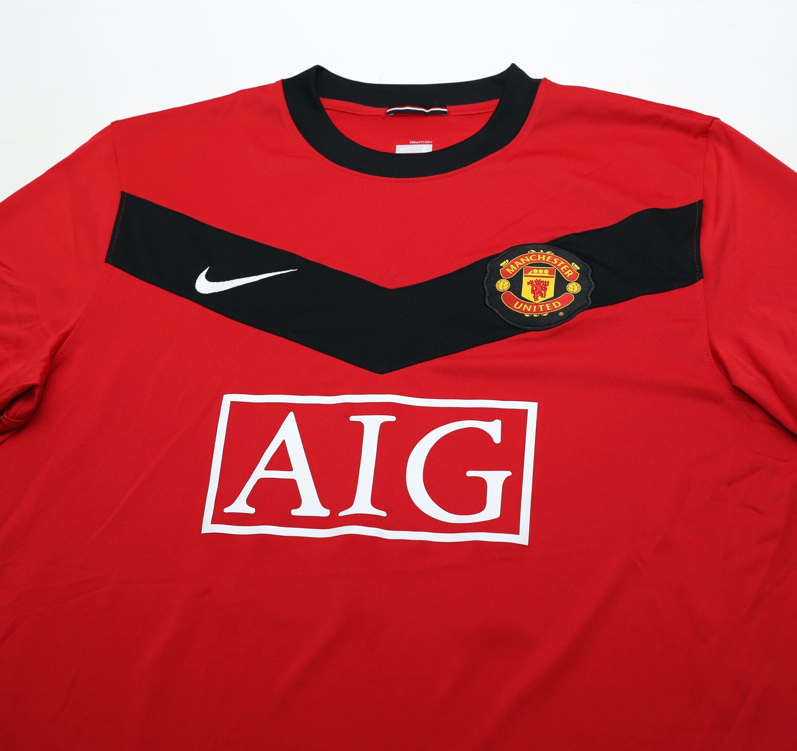 2009/10 SCHOLES #18 Manchester United Vintage Nike Home Football Shirt (L)